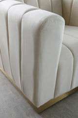 Marlon Cream Velvet Chair from Meridian - Luna Furniture