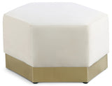 Marquis Cream Velvet Ottoman from Meridian - Luna Furniture