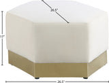 Marquis Cream Velvet Ottoman from Meridian - Luna Furniture