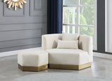 Marquis Cream Velvet Ottoman from Meridian - Luna Furniture