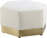 Marquis Cream Velvet Ottoman from Meridian - Luna Furniture