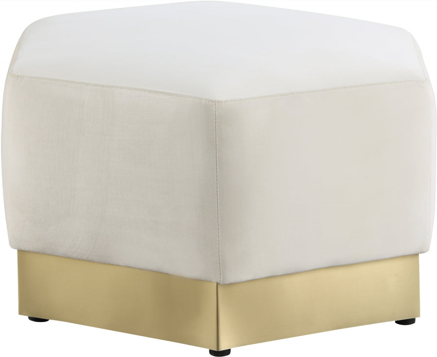 Marquis Cream Velvet Ottoman from Meridian - Luna Furniture