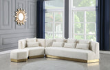 Marquis Cream Velvet Ottoman from Meridian - Luna Furniture