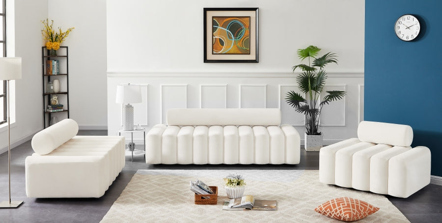 Melody Cream Velvet Sofa from Meridian - Luna Furniture