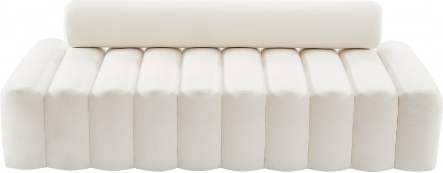 Melody Cream Velvet Sofa from Meridian - Luna Furniture