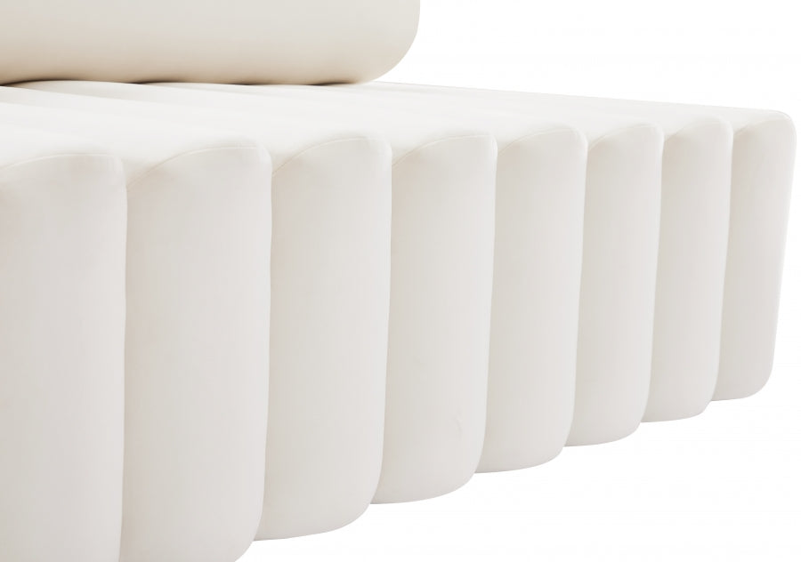 Melody Cream Velvet Sofa from Meridian - Luna Furniture