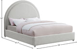 Milo Cream Boucle Fabric Full Bed from Meridian - Luna Furniture