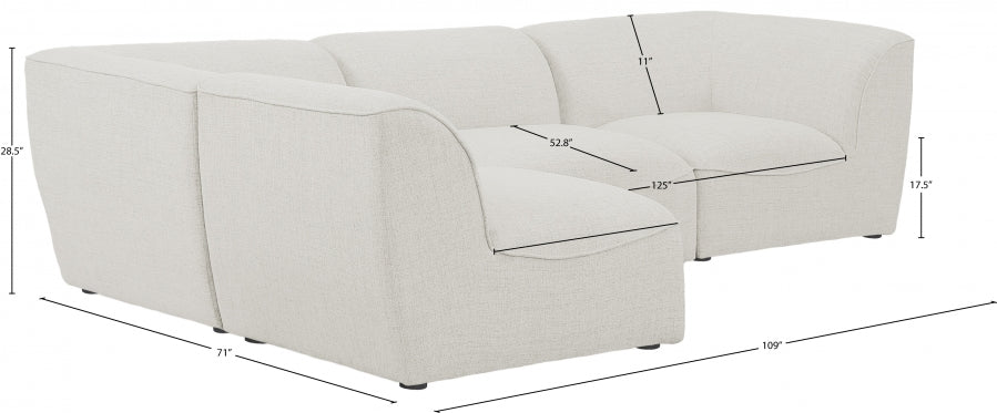 Miramar Cream Modular Sectional from Meridian - Luna Furniture