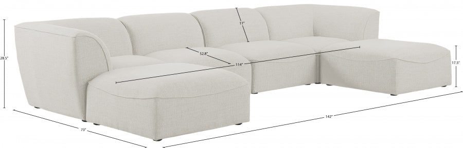 Miramar Cream Modular Sectional from Meridian - Luna Furniture