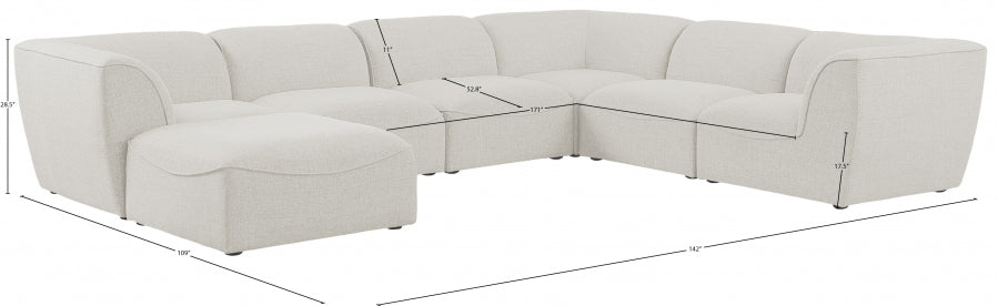 Miramar Cream Modular Sectional from Meridian - Luna Furniture