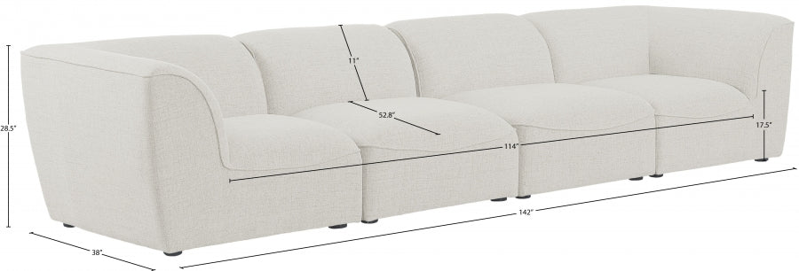 Miramar Cream Modular Sofa from Meridian - Luna Furniture