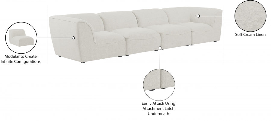 Miramar Cream Modular Sofa from Meridian - Luna Furniture