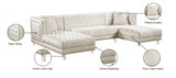 Moda Cream Velvet 3-Piece Sectional from Meridian - Luna Furniture