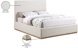 Monaco Cream Boucle Fabric Queen Bed from Meridian - Luna Furniture