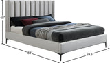 Nadia Cream Velvet Full Bed from Meridian - Luna Furniture