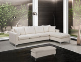 Naomi Cream Velvet Reversible Sectional from Meridian - Luna Furniture