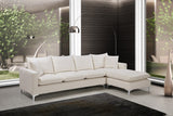 Naomi Cream Velvet Reversible Sectional from Meridian - Luna Furniture