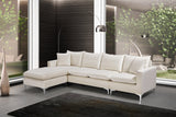 Naomi Cream Velvet Reversible Sectional from Meridian - Luna Furniture