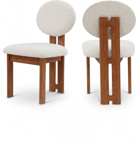 Cream Napa Boucle Fabric Dining Chair, Set of 2 from Meridian - Luna Furniture