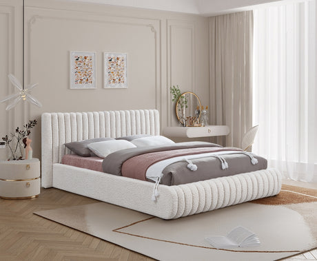 Nash Cream Nash Boucle Fabric King Bed from Meridian - Luna Furniture