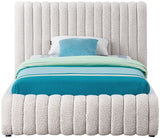 Nash Cream Nash Boucle Fabric Twin Twin Bed from Meridian - Luna Furniture