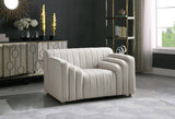 Naya Cream Velvet Chair from Meridian - Luna Furniture