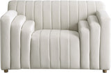 Naya Cream Velvet Chair from Meridian - Luna Furniture