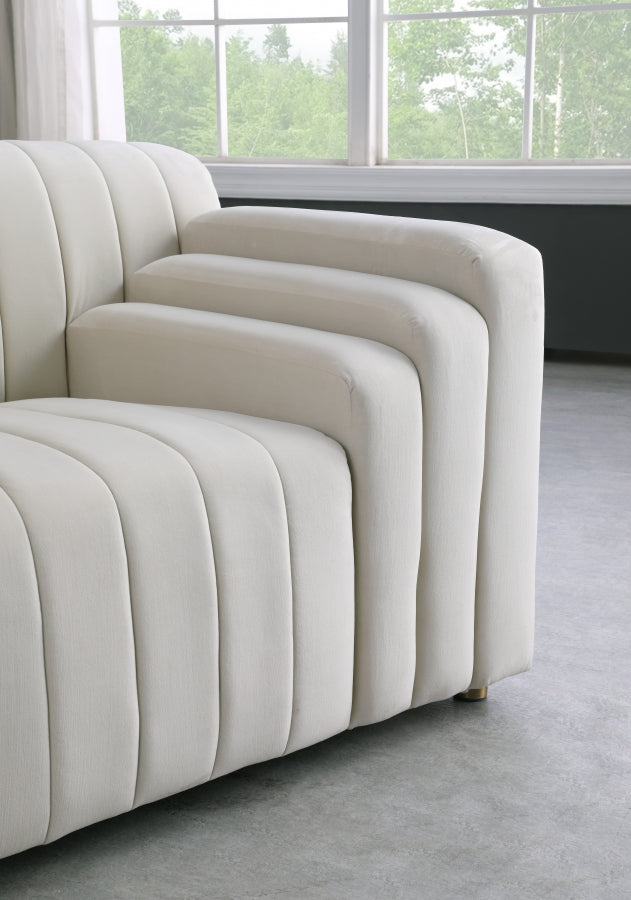 Naya Cream Velvet Chair from Meridian - Luna Furniture