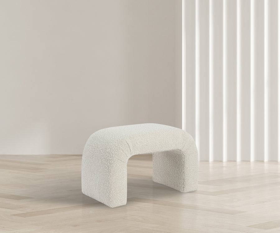 Niagara Cream Boucle Fabric Bench from Meridian - Luna Furniture