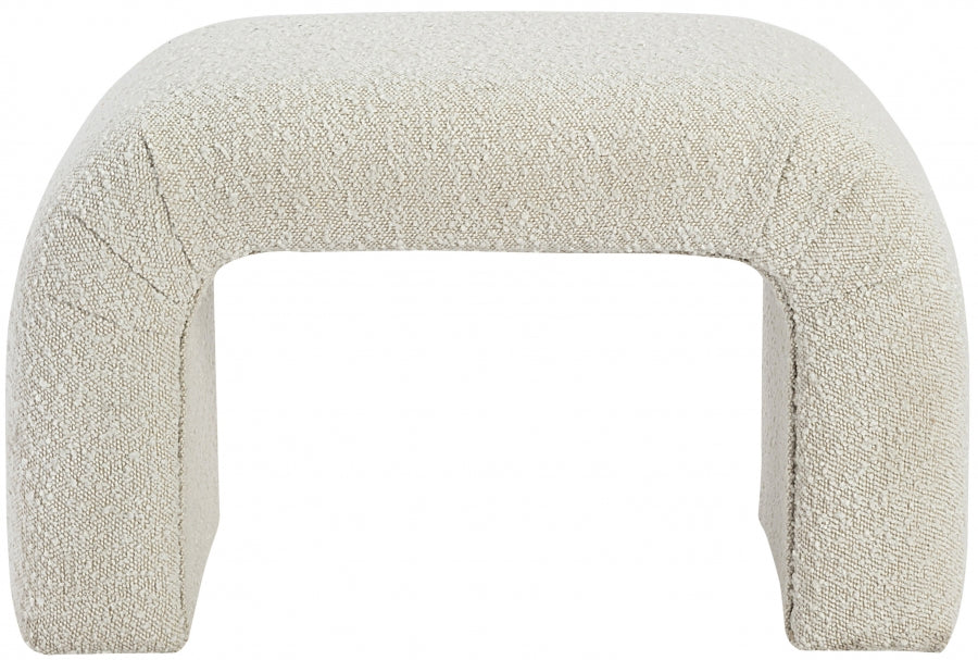 Niagara Cream Boucle Fabric Bench from Meridian - Luna Furniture