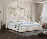 Cream Nico Velvet King Bed from Meridian - Luna Furniture