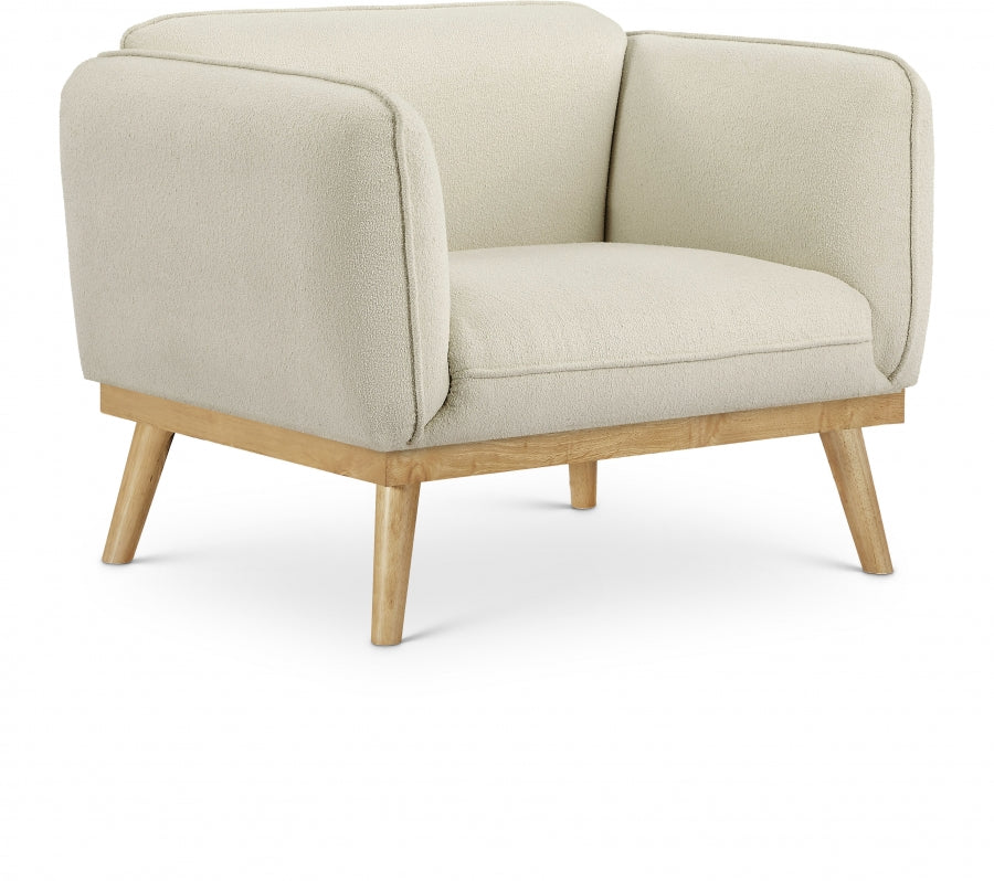 Cream Nolita Boucle Fabric Chair from Meridian - Luna Furniture