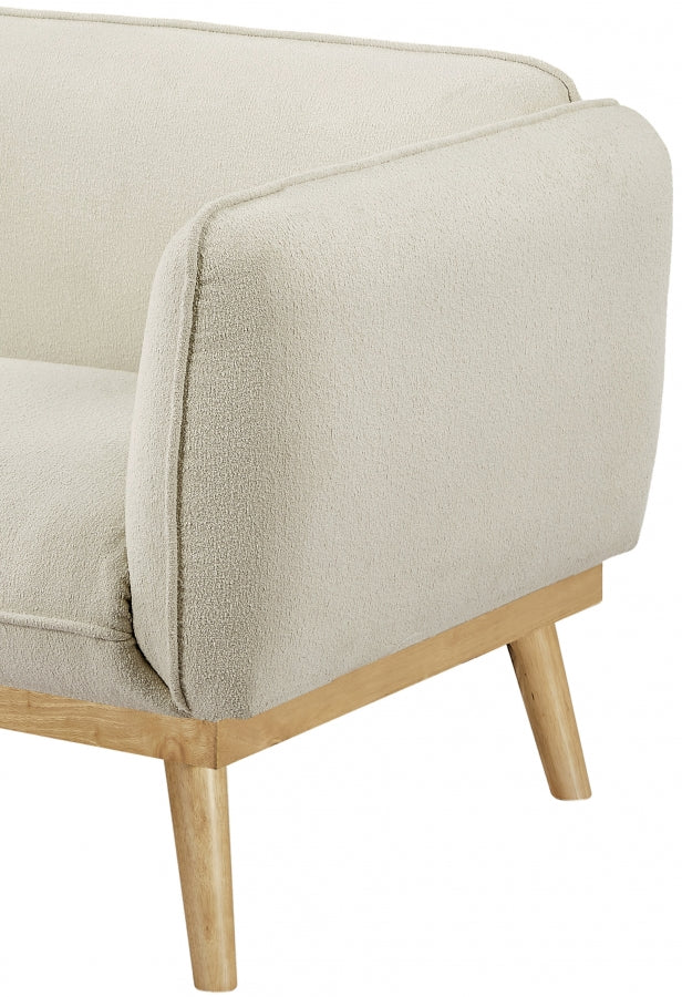 Cream Nolita Boucle Fabric Chair from Meridian - Luna Furniture