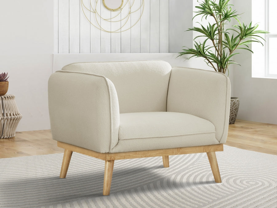 Cream Nolita Boucle Fabric Chair from Meridian - Luna Furniture