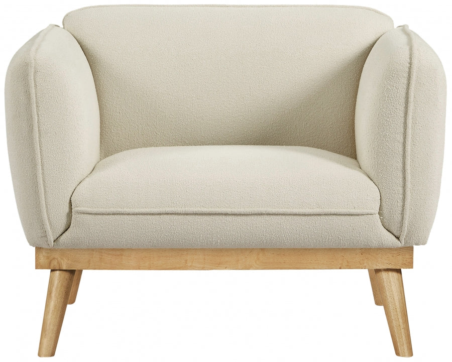 Cream Nolita Boucle Fabric Chair from Meridian - Luna Furniture