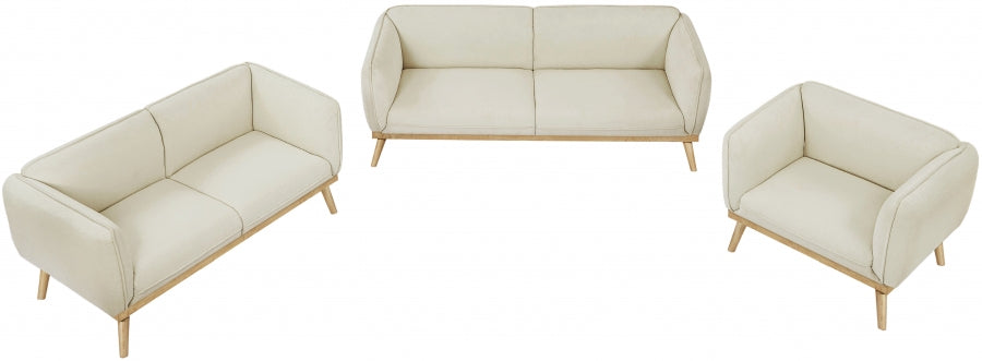 Cream Nolita Boucle Fabric Loveseat from Meridian - Luna Furniture