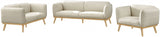 Cream Nolita Boucle Fabric Loveseat from Meridian - Luna Furniture