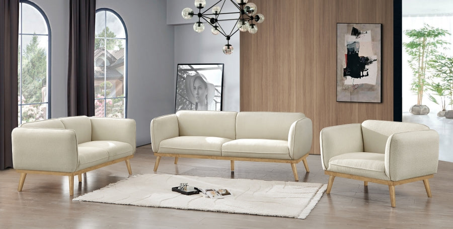 Cream Nolita Boucle Fabric Loveseat from Meridian - Luna Furniture