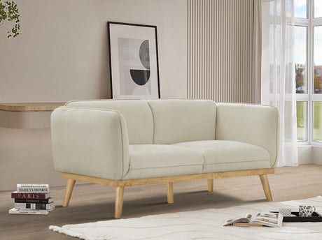 Cream Nolita Boucle Fabric Loveseat from Meridian - Luna Furniture