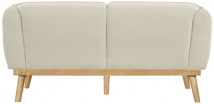 Cream Nolita Boucle Fabric Loveseat from Meridian - Luna Furniture