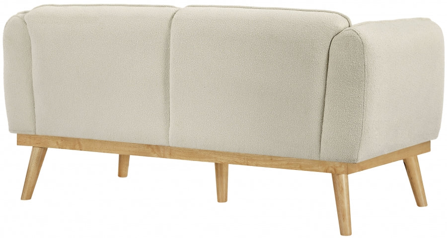 Cream Nolita Boucle Fabric Loveseat from Meridian - Luna Furniture