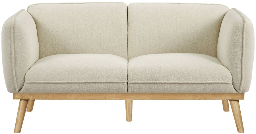 Cream Nolita Boucle Fabric Loveseat from Meridian - Luna Furniture