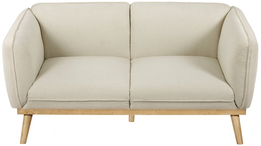 Cream Nolita Boucle Fabric Loveseat from Meridian - Luna Furniture