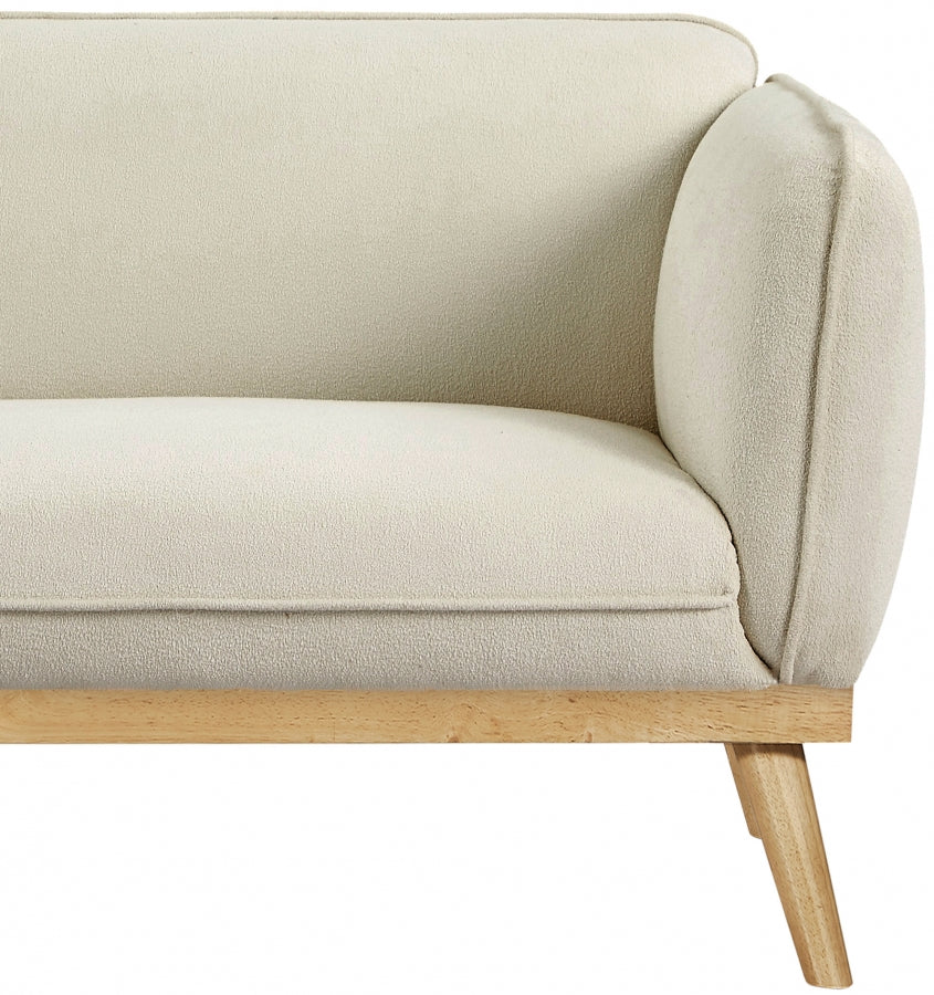 Cream Nolita Boucle Fabric Loveseat from Meridian - Luna Furniture