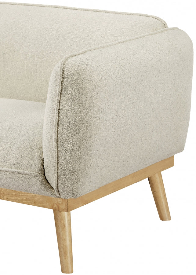 Cream Nolita Boucle Fabric Sofa from Meridian - Luna Furniture