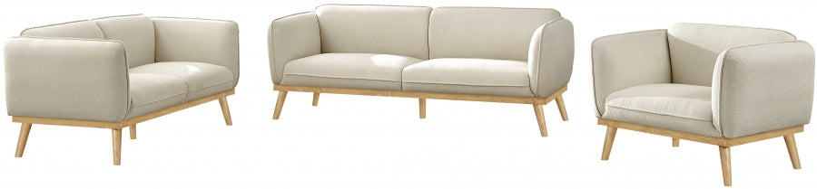 Cream Nolita Boucle Fabric Sofa from Meridian - Luna Furniture