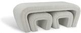 Odelia Cream Boucle Fabric Bench from Meridian - Luna Furniture