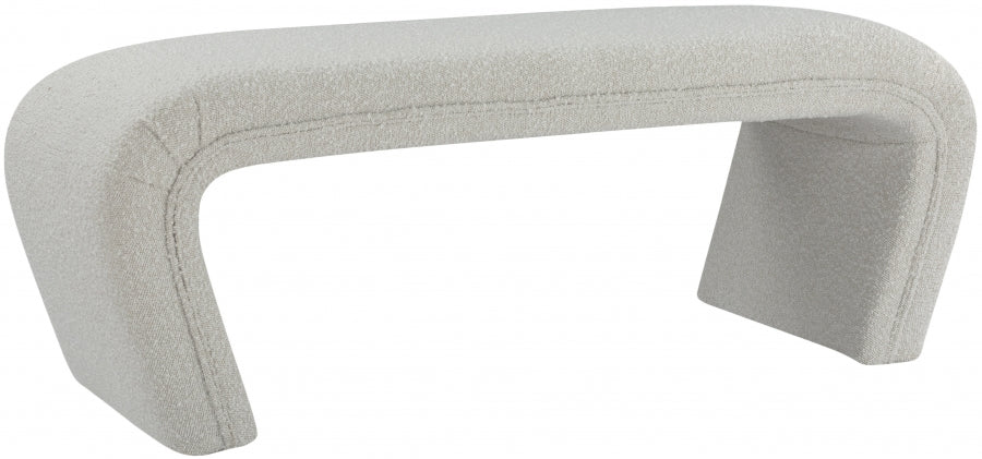 Odelia Cream Boucle Fabric Bench from Meridian - Luna Furniture