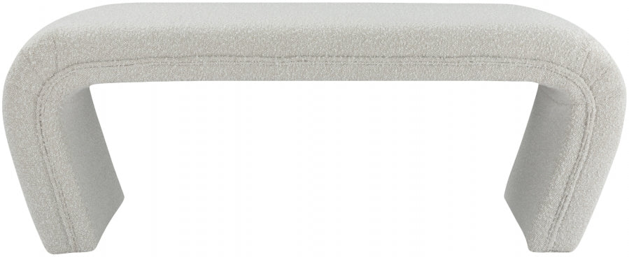 Odelia Cream Boucle Fabric Bench from Meridian - Luna Furniture