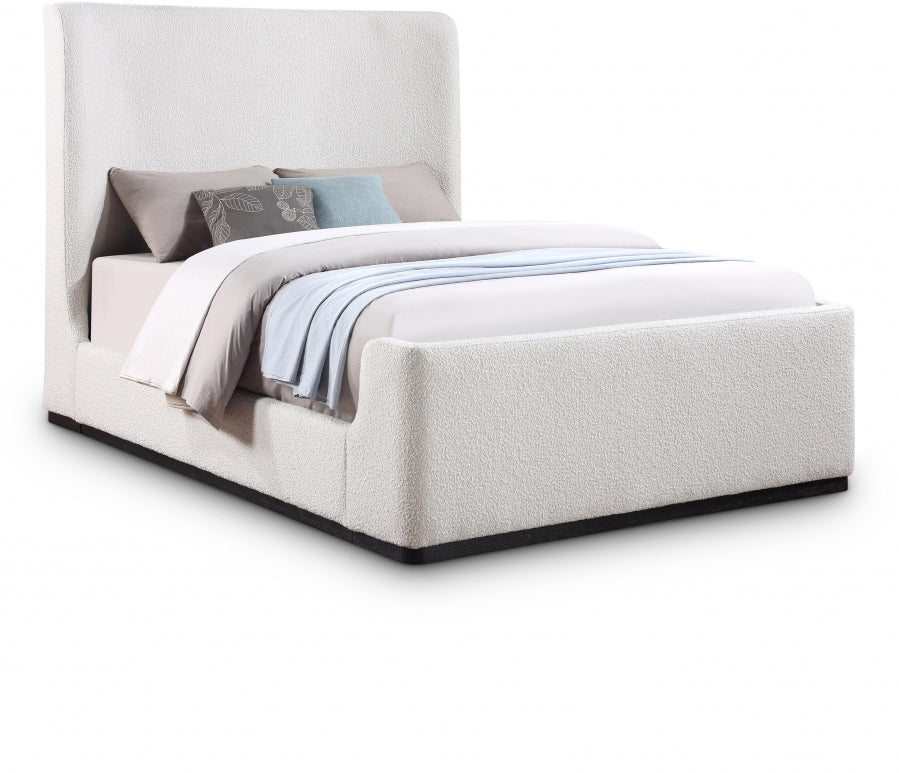 Oliver Cream Boucle Fabric King Bed from Meridian - Luna Furniture